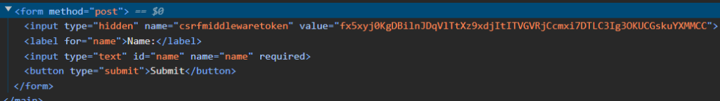 CSRF Token in index form